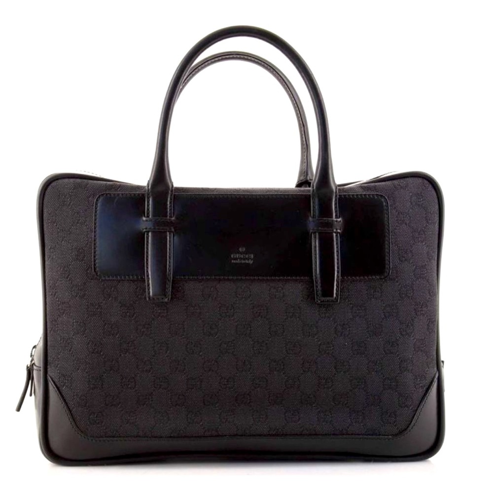 EUC* Gucci Briefcase GG Canvas with Leather - Large